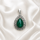 authentic malachite pendant for grounding and heart energy