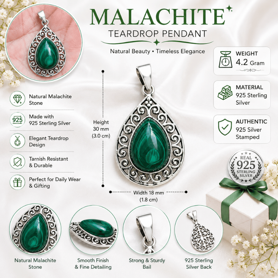 malachite pendant for transformation and protection