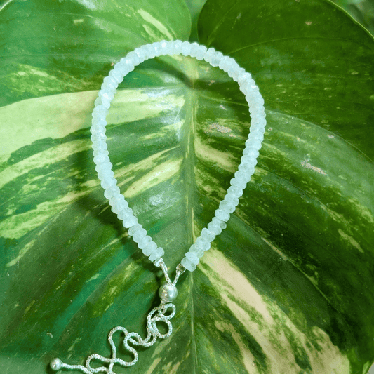 Moonstone Raw Bracelet In Silver For Intuition