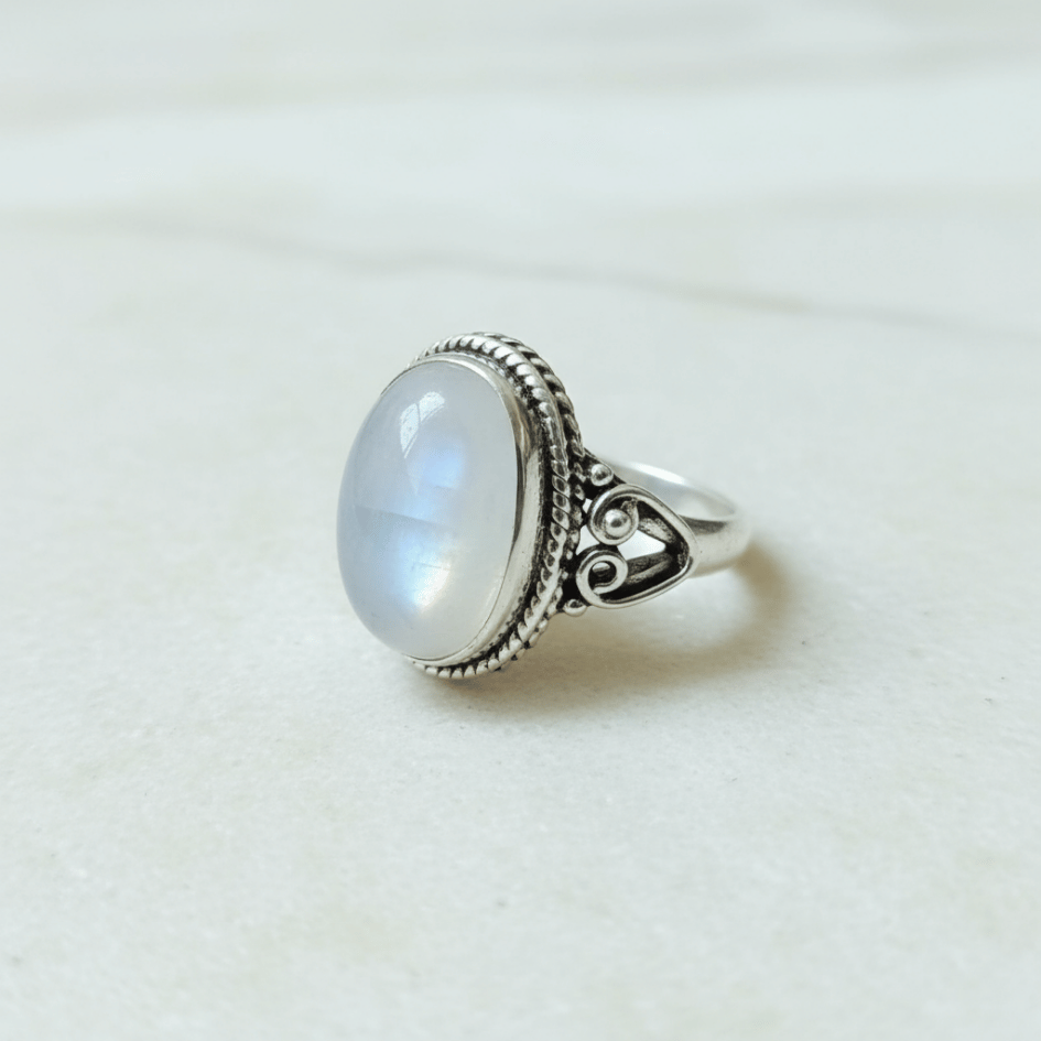 Authentic Moonstone gemstone ring for clarity and protection