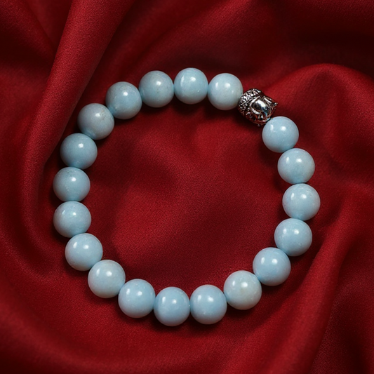 Angelite Crystal Bracelet 10mm - Stone of Divine Connection