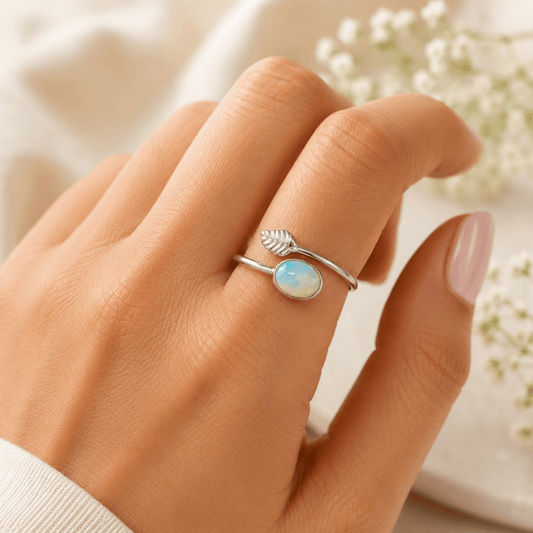 Ethiopian Opal Oval Silver Ring – Radiate Light, Intuition & Elegance