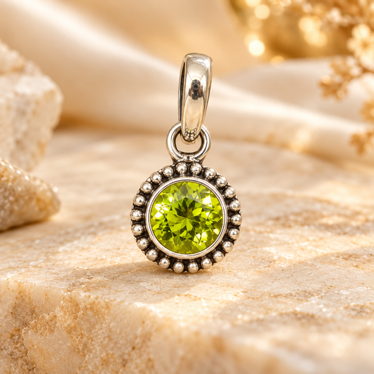 Peridot 925 Sterling Silver Pendant – For Prosperity, Healing & Renewal