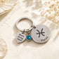 The Pisces Keychain Zodiac Love Charm with Blue Stone