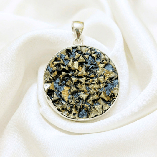 Pyrite 925 Silver Pendant For Mental Focus