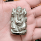Silver Ganesh in pyrite gemstone for wealth attraction"