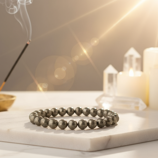 Healing Pyrite bracelet for abundance and spiritual growth