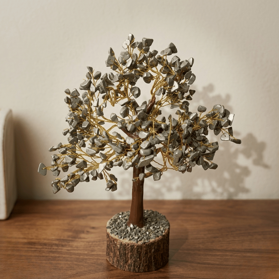 pyrite crystal tree for abundance and prosperity