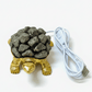 Pyrite Turtle Lamp with USB Connector – Wealth, Protection & Prosperity Crystal Lamp
