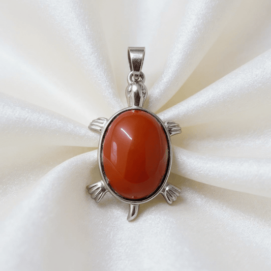Red jasper Turtle Pendant For Strength & Vitality