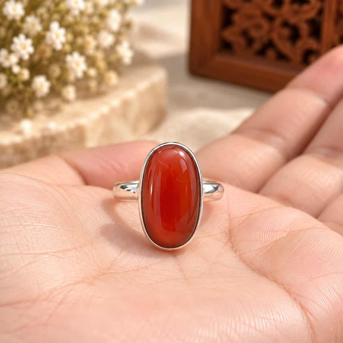 Certified Red Coral Ring To Protects Against "Black Magic"