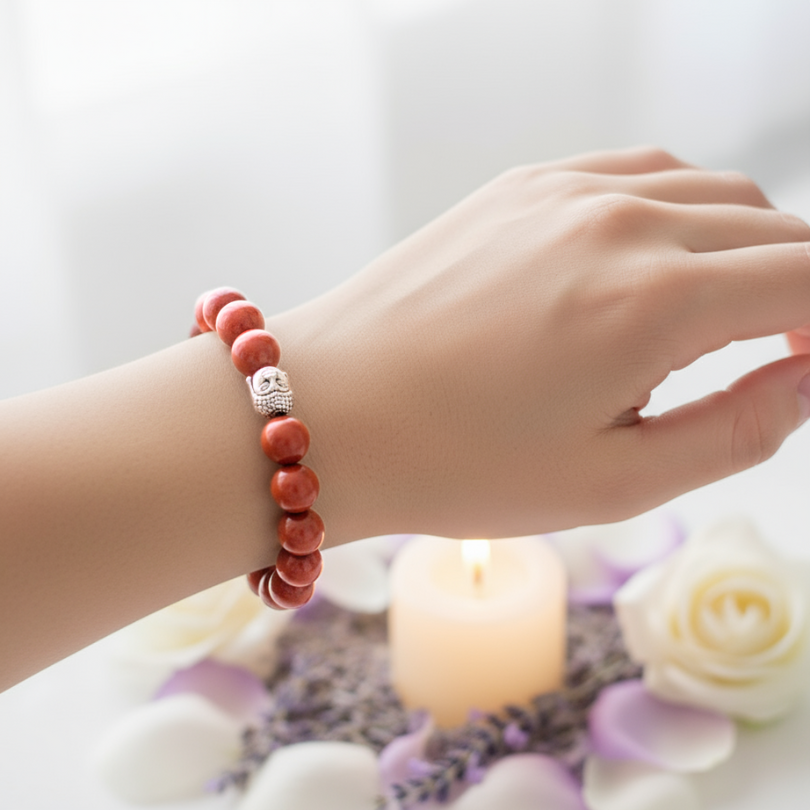 Red Jasper bracelet for strength, stability, and grounding