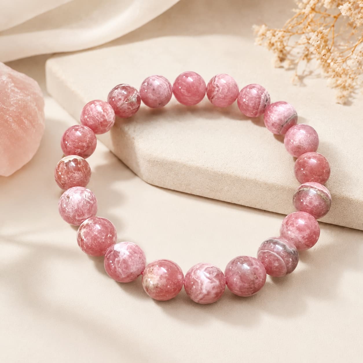 Rhodochrosite Bracelet For Clear Emotional Wounds From The Past-(10mm)