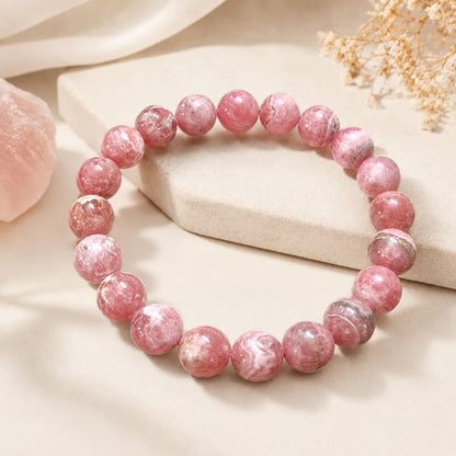 Rhodochrosite Bracelet For Clear Emotional Wounds From The Past-(10mm)