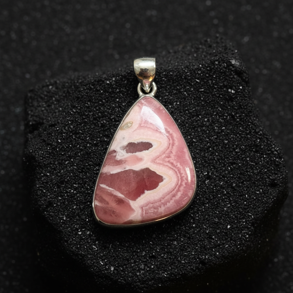 natural rhodochrosite gemstone pendant for heart energy