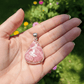 natural rhodochrosite gemstone pendant for heart energy