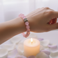 Authentic Rose Quartz gemstone bracelet for calm and balance