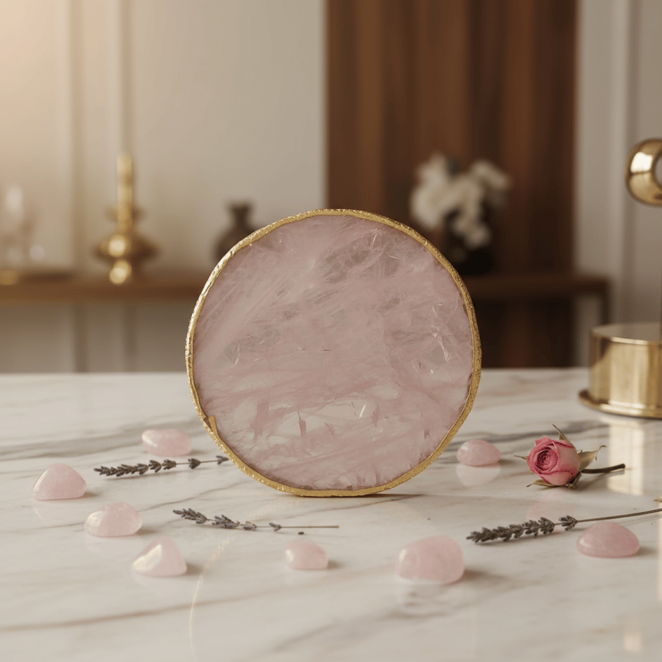 Rose quartz Coaster For Infuse Love and Positive Energy – Dr. Neeti ...
