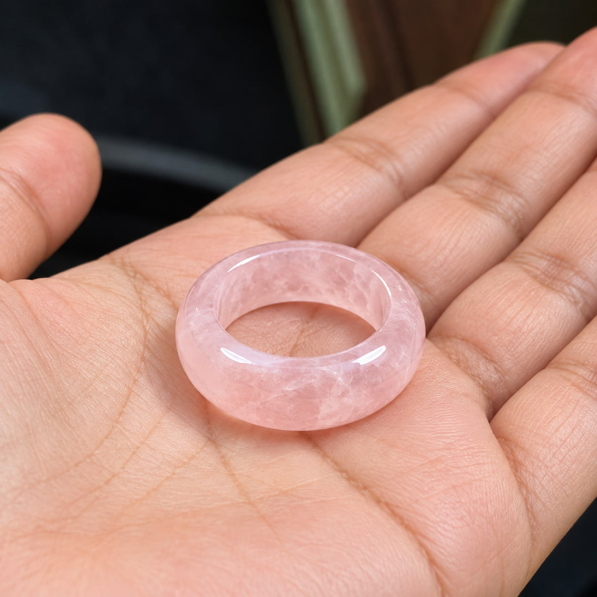 Rose Quartz Crystal Ring For Love, Self-Love & Heart Chakra
