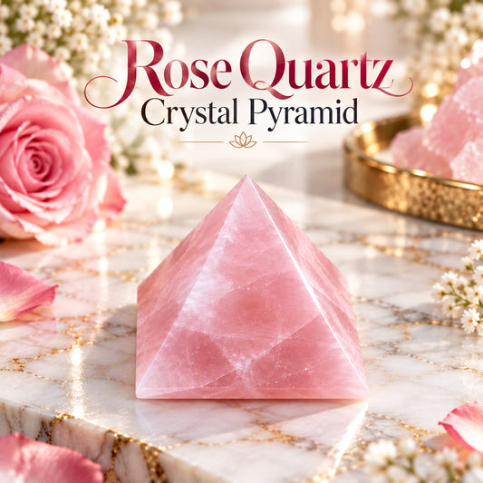 Rose Quartz Crystal Pyramid For Love, Self-Love and Heart Chakra Healing