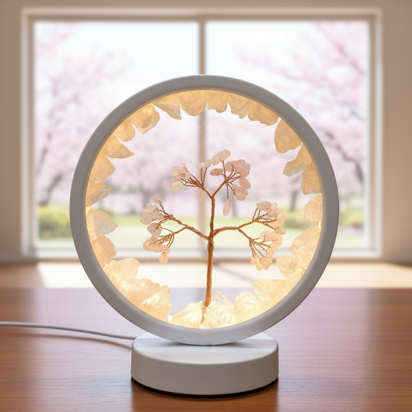 Natural Rose Quartz Lamp with Tree of Love – Healing, Romance & Heart ...