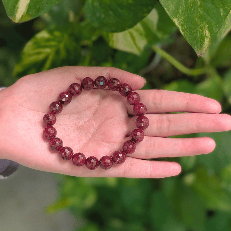 Ruby diamond cut bracelet for love and passion