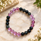 Sagittarius (धनु) Abundance Bracelet for 2027 | Pink Amethyst and Silver Sheen Obsidian