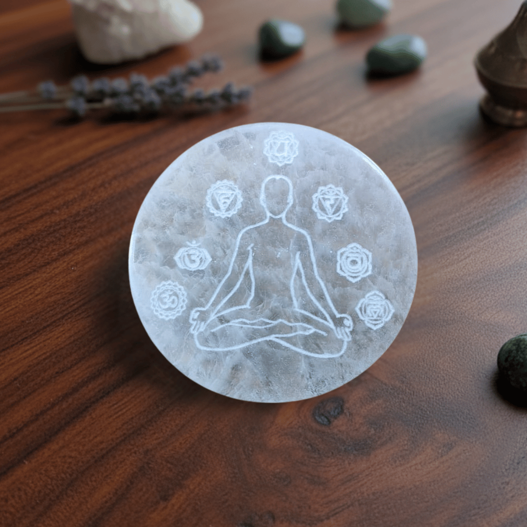 Selenite Export Quality Plate (10 cm) For Crystals Recharge