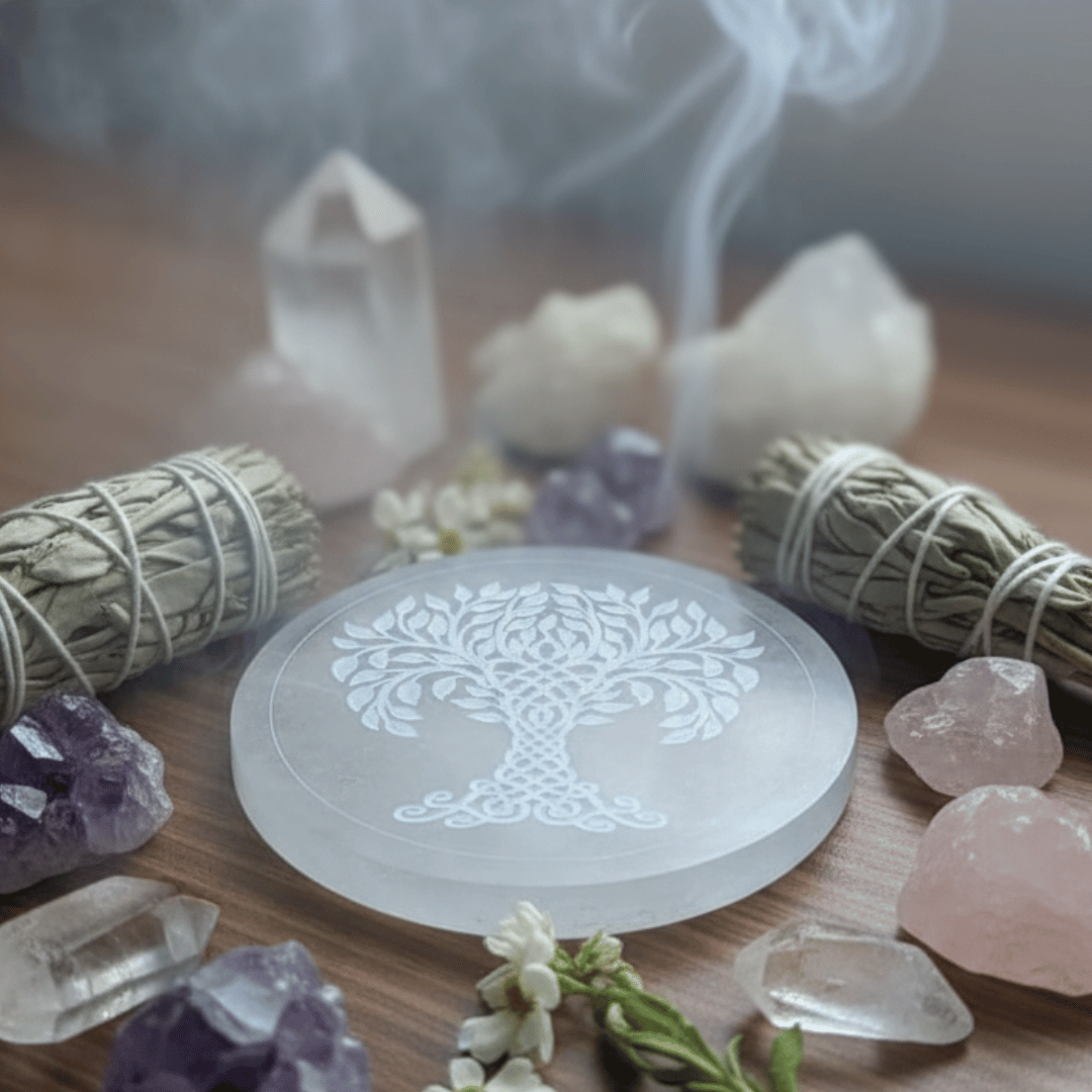 Selenite Export Quality Plate (10 cm) For Crystals Recharge