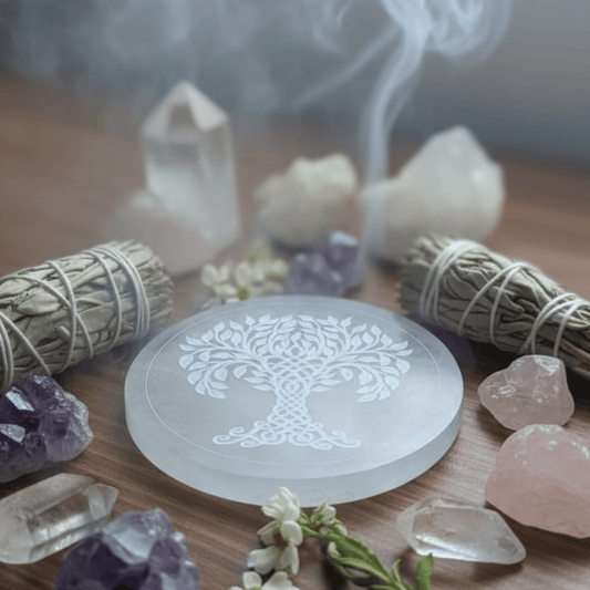 Selenite Export Quality Plate (10 cm) For Crystals Recharge