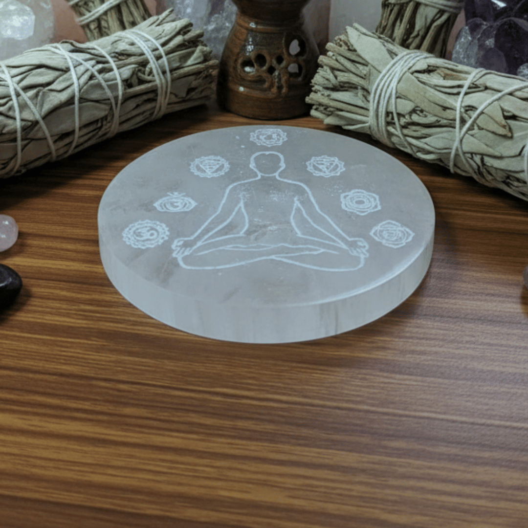 Selenite Export Quality Plate (10 cm) For Crystals Recharge