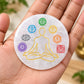 Selenite Plate with 7 Chakra (8 cm) - Crystals Recharge