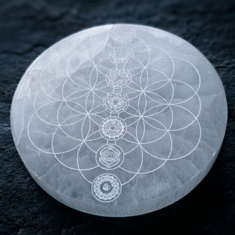 natural selenite crystal plate for energy purification