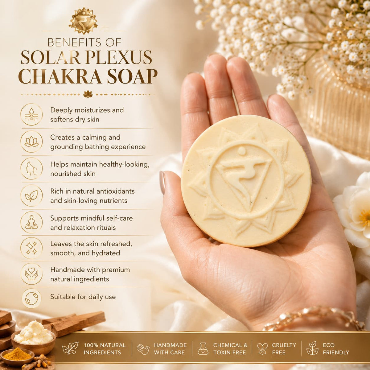 Solar Plexus Chakra Soap For Reducing Stress & Anxiety