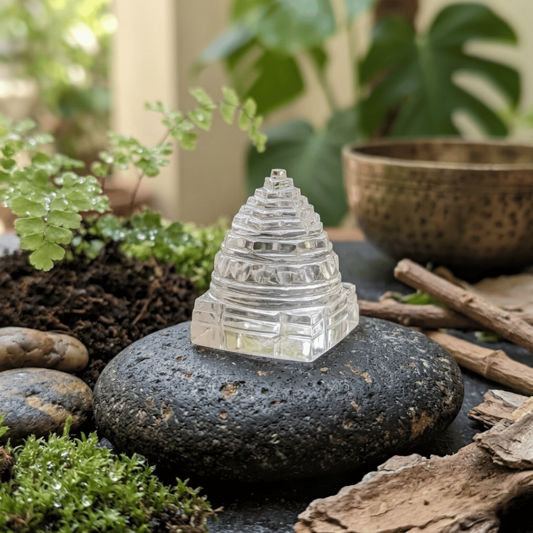 Sphatik (Clear Quartz) Sri Yantra For Good Luck