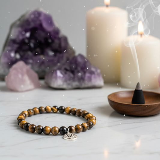 ealing Tiger Eye bracelet for focus, balance, and prosperity
