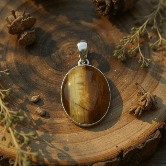 925 Sterling Silver Tiger’s Eye Pendant – Courage • Confidence • Protection