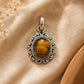 925 Sterling Silver Tiger Eye Pendant For Courage, Confidence & Protection