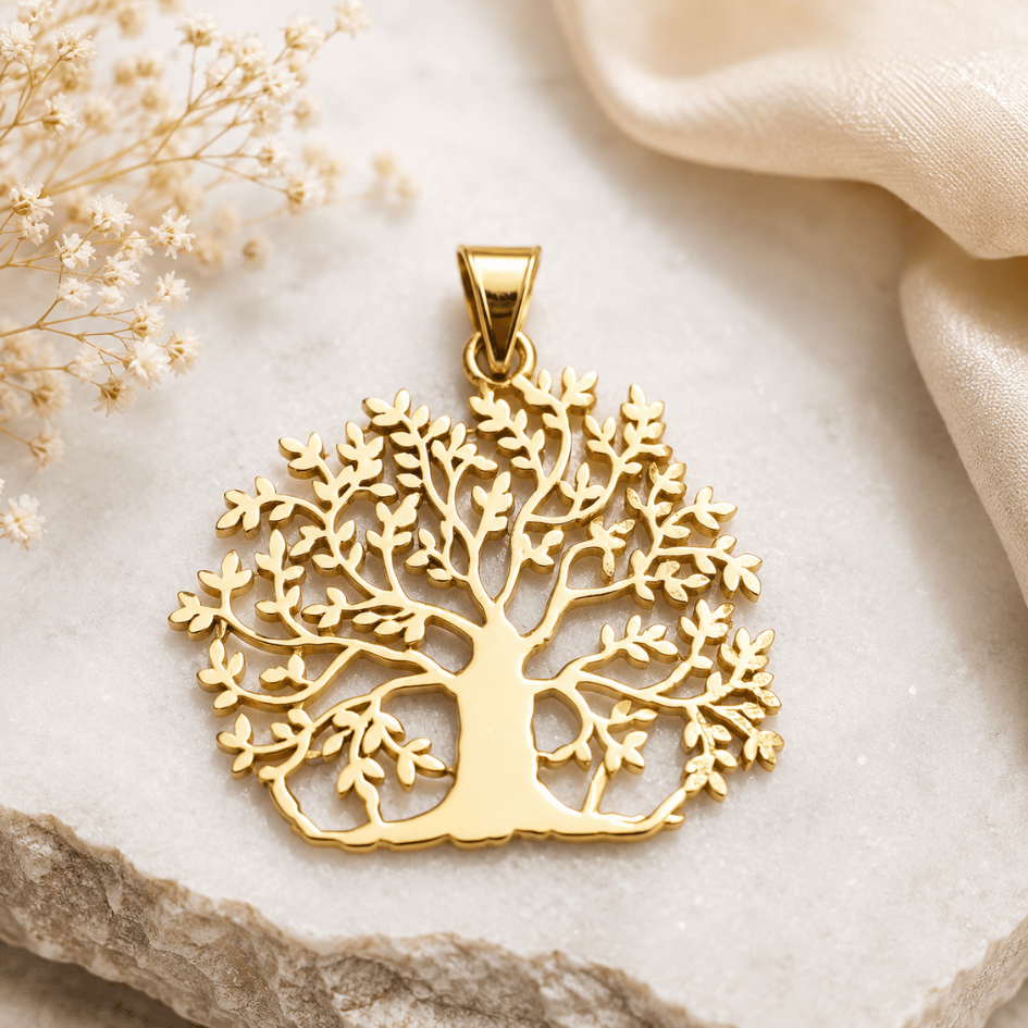 healing brass tree of life pendant for positive energy