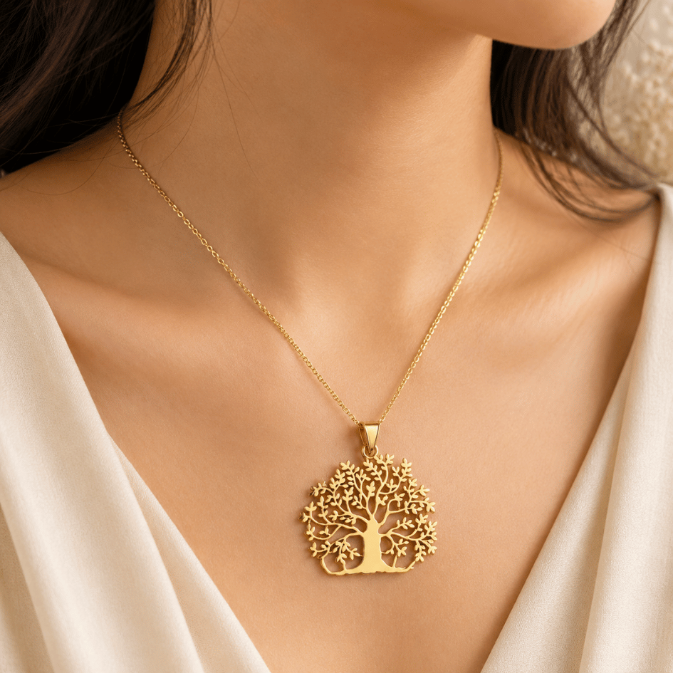 healing brass tree of life pendant for positive energy