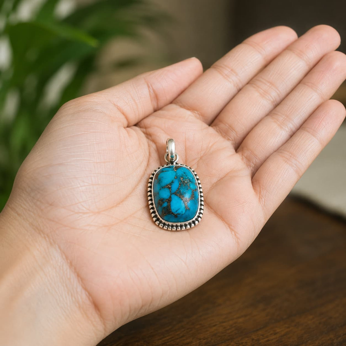 natural turquoise pendant for protection, positive energy and spiritual healing