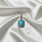 Blue Copper Turquoise 925 Sterling Silver Pendant – Healing • Protection • Communication
