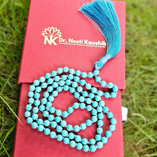 Blue Howlite Jaap Mala For Stress Management