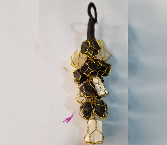 Selenite & Black Tourmaline Door Hanging For Protection From Negativity