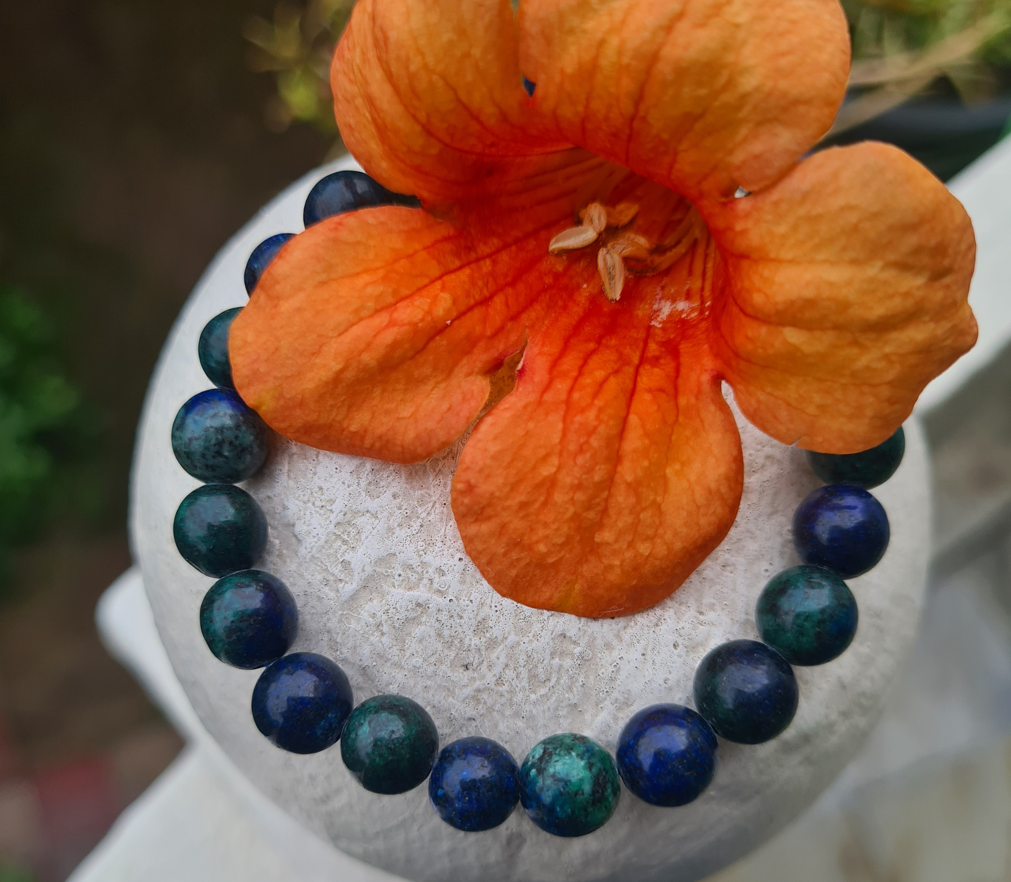 AA Natural Malachite Azurite Bracelet beads 6-7mm - Bracelets, Minéraux -  Bijoux, Bracelets Perles 6mm - Arabesk